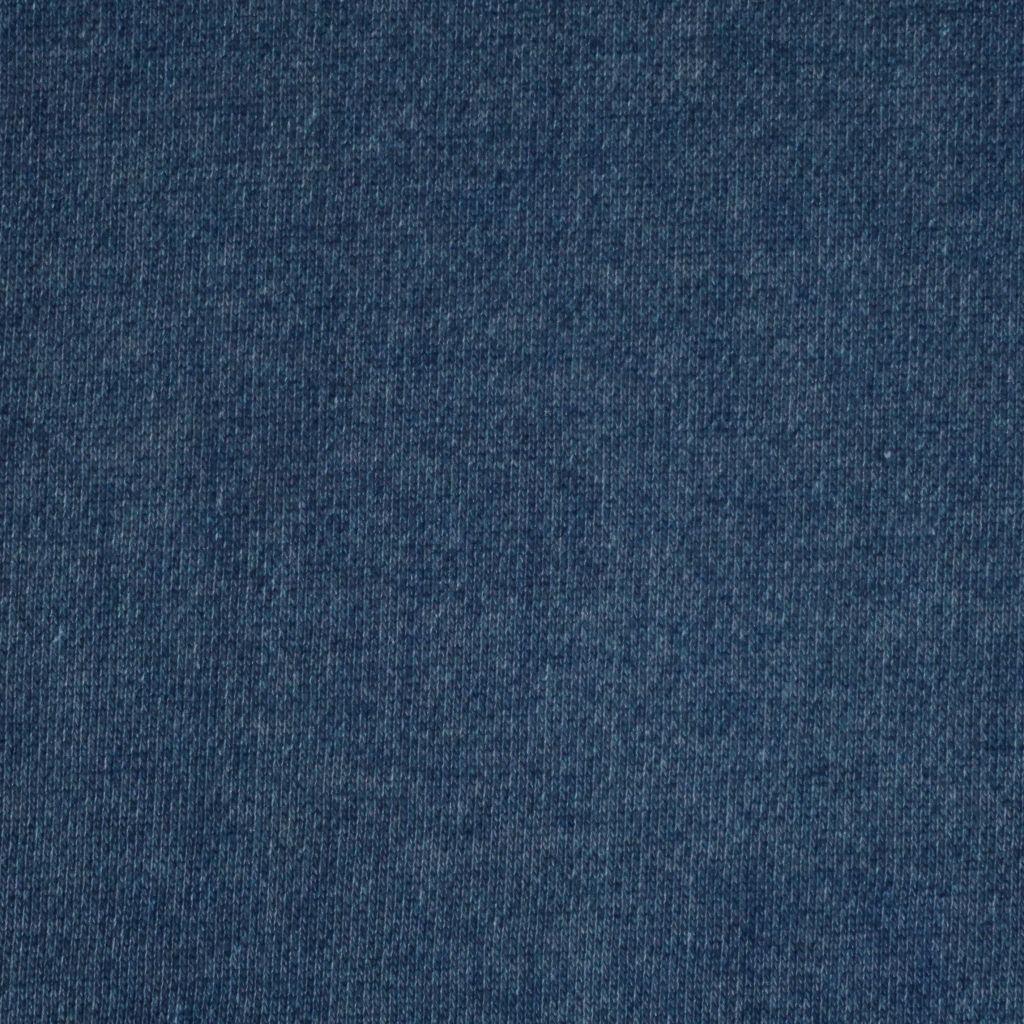 Sweat Stoff Jeanslook bedruckt blau melange - Glitzerpüppi